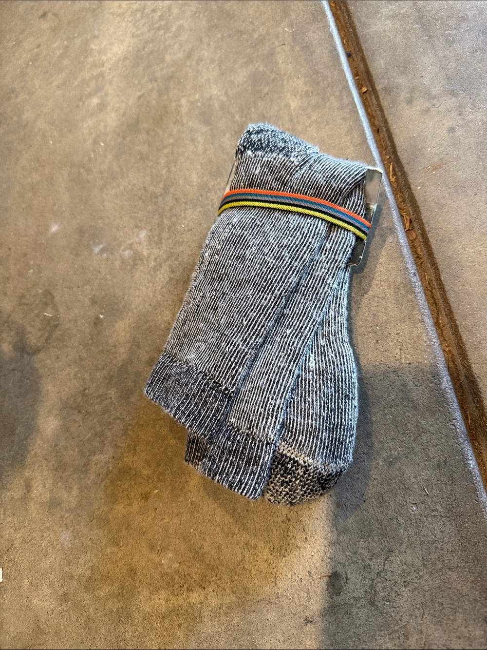 Smartwool Heathered Gray Crew Socks with Subtle Stripe Detail